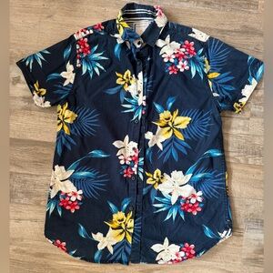 Denim & Flower Striped Shirt with Blue Accents size S